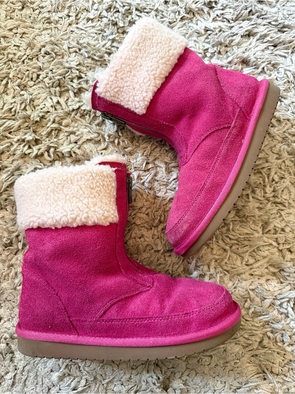 Koolaburra by Ugg “Lytta” Raspberry Rose Front Zipper Boots, Size 2